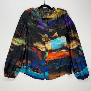 Ted Baker Pennii Artistic Palette Print Blouse Size 2
